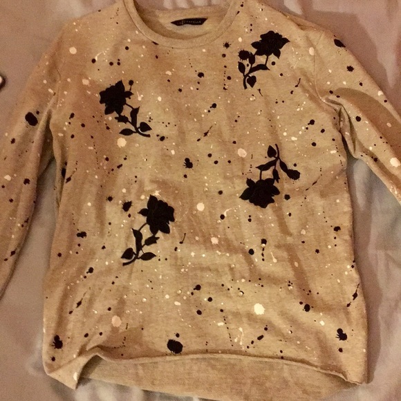Splatter Paint Gray Sweater - Picture 2 of 3